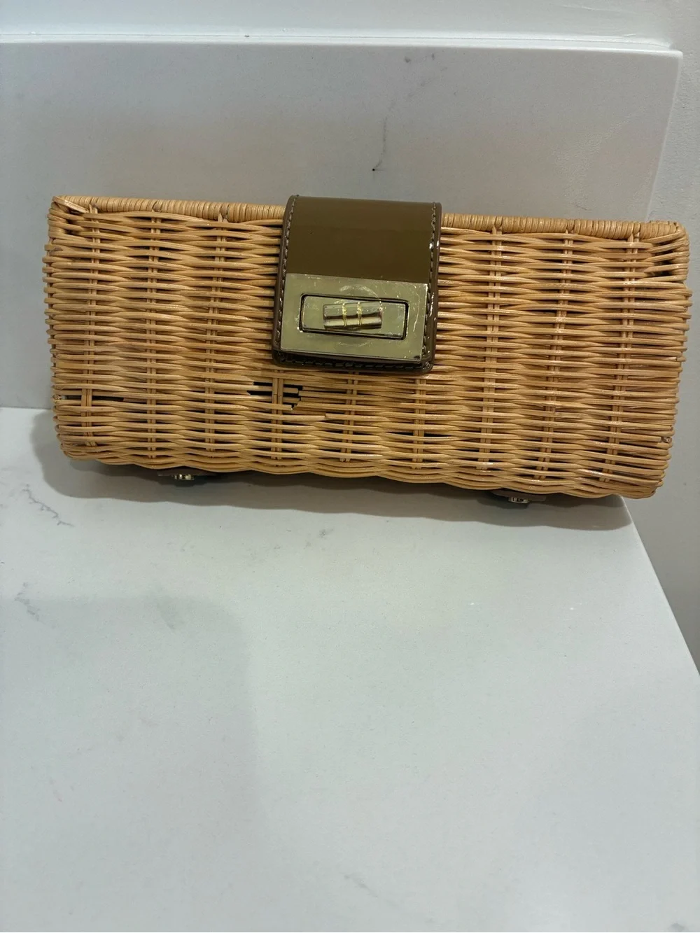 Vintage J.Crew Havana Wicker Clutch